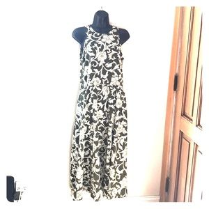 Vintage paisley keyhole aline midi dress size 8 green Karen Lee m